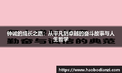 钟诚的成长之路：从平凡到卓越的奋斗故事与人生哲学